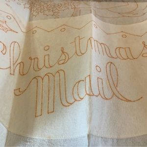 Christmas Mail Fabric Pouch Needle Craft Crafting Wall Hanging Art Embroidery